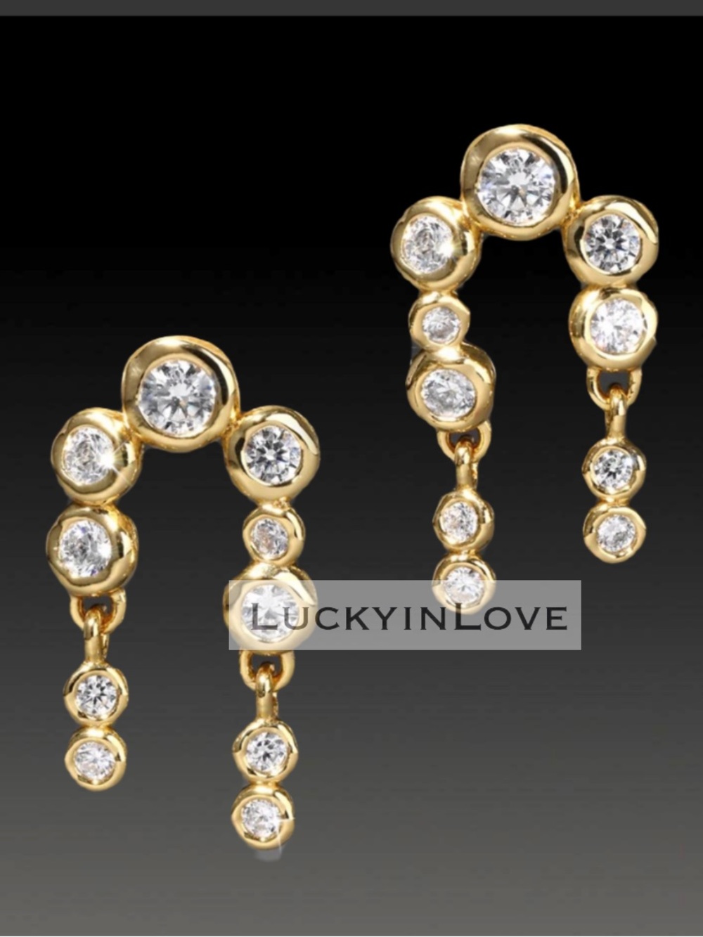 ALEXIS BITTAR • Asterales Gold CZ Stones Arched Post Earrings